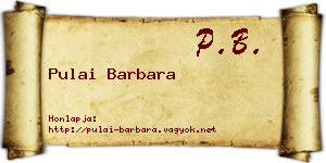 Pulai Barbara névjegykártya